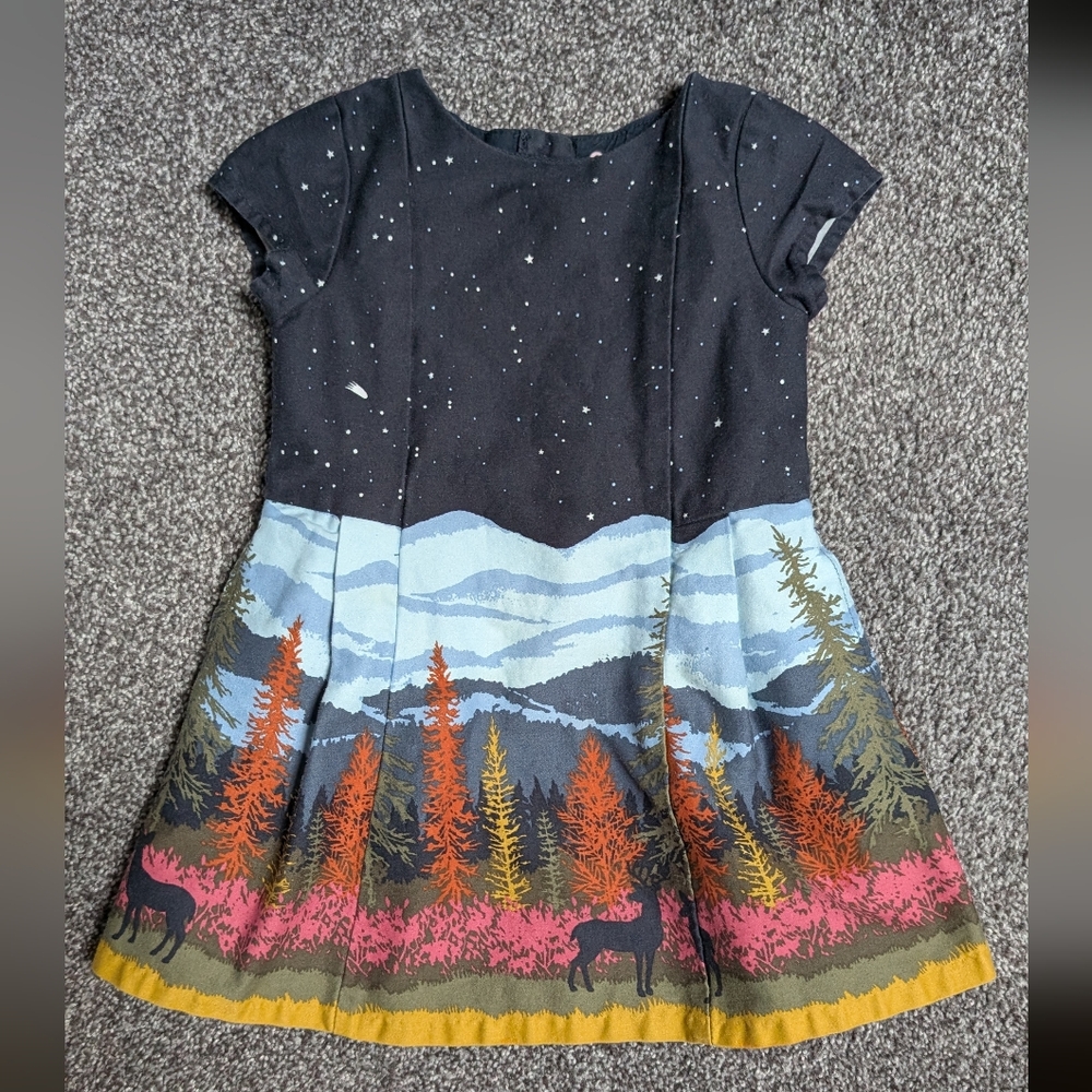 OshKosh B'gosh Scenic Print Dress - Black, Blue, Orange